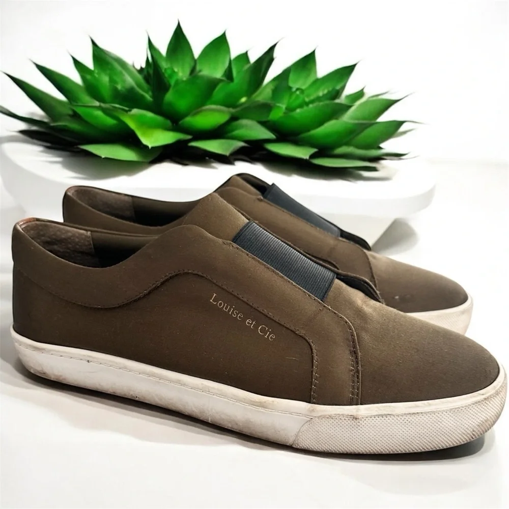 Louise Et Cie Green Satin Slip On Sneakers